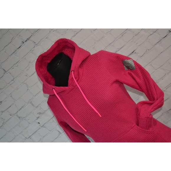 46239-a Spyder Fleece Hoodie Pullover Front Pockets Pink Size XS Womens - Picture 2 of 9